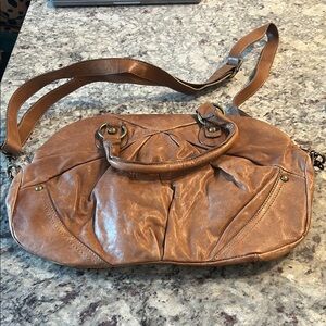 Nine West Tan Shoulder Bag with Distinctive Hobo Shape